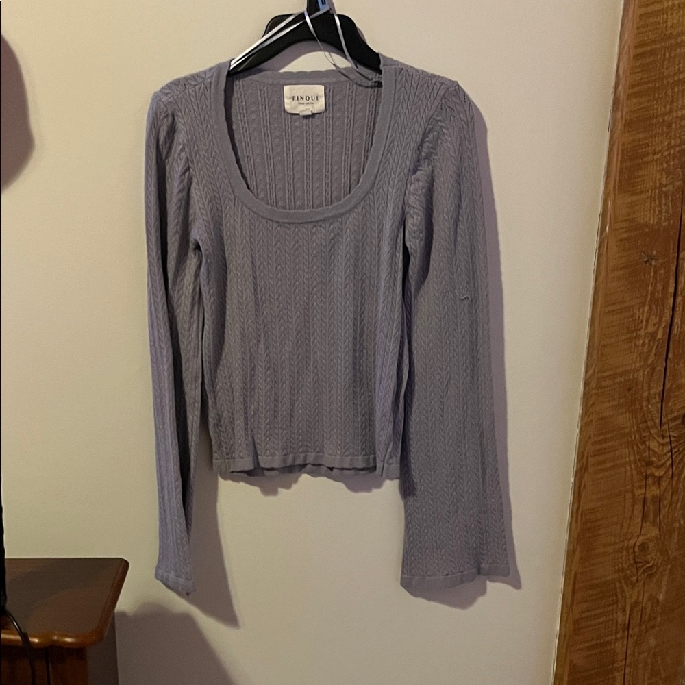 Finery Women's Classic Gray Cable Knit Cardigan